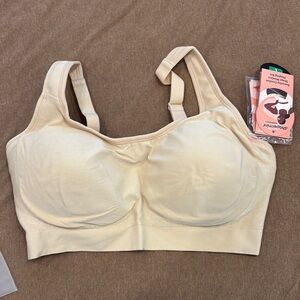 Shapermint Cream Comfort Bra with Wide Straps and Light Padding